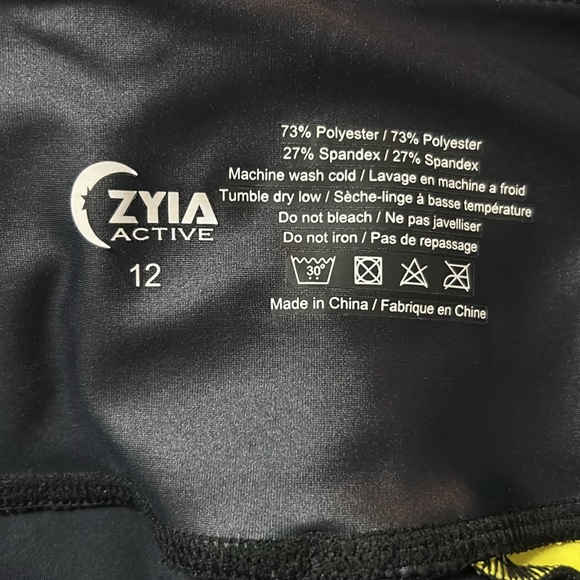 Zyia Active Metallic Light N Tight Yellow/Black Leggings - Picture 4 of 4